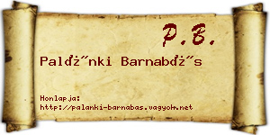 Palánki Barnabás névjegykártya